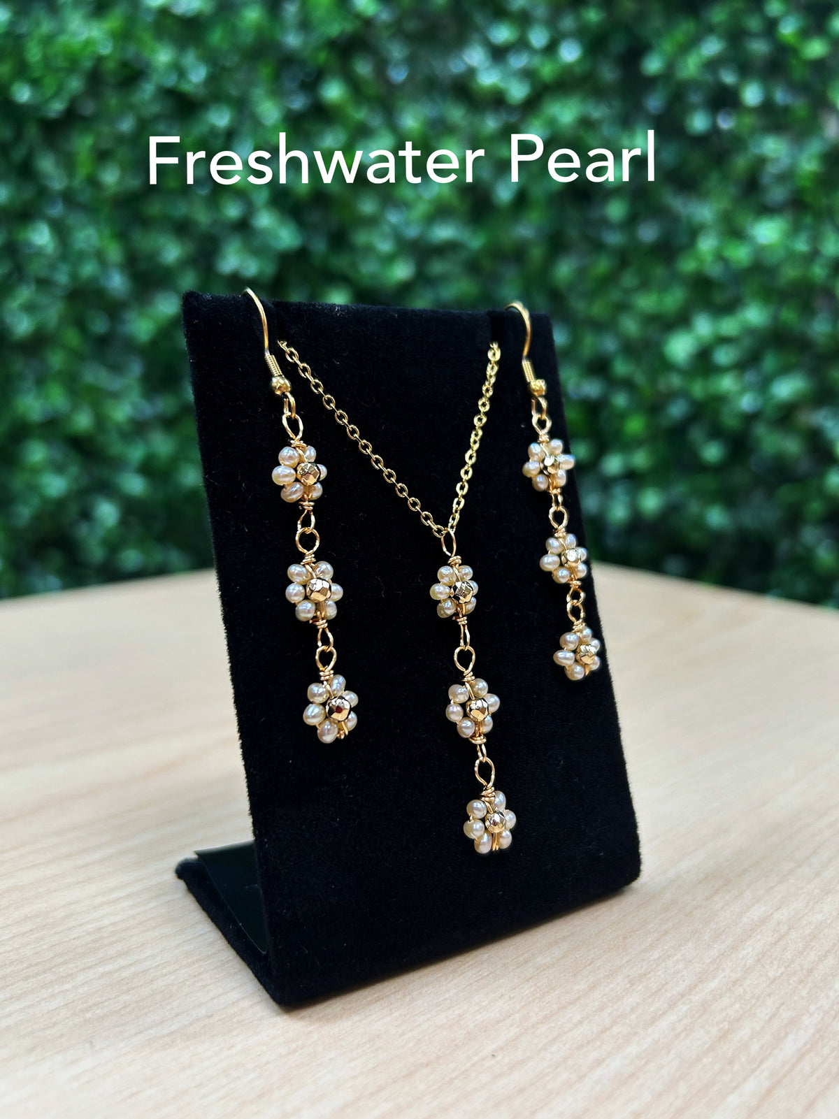 Dainty Flower Earrings and Necklace Set