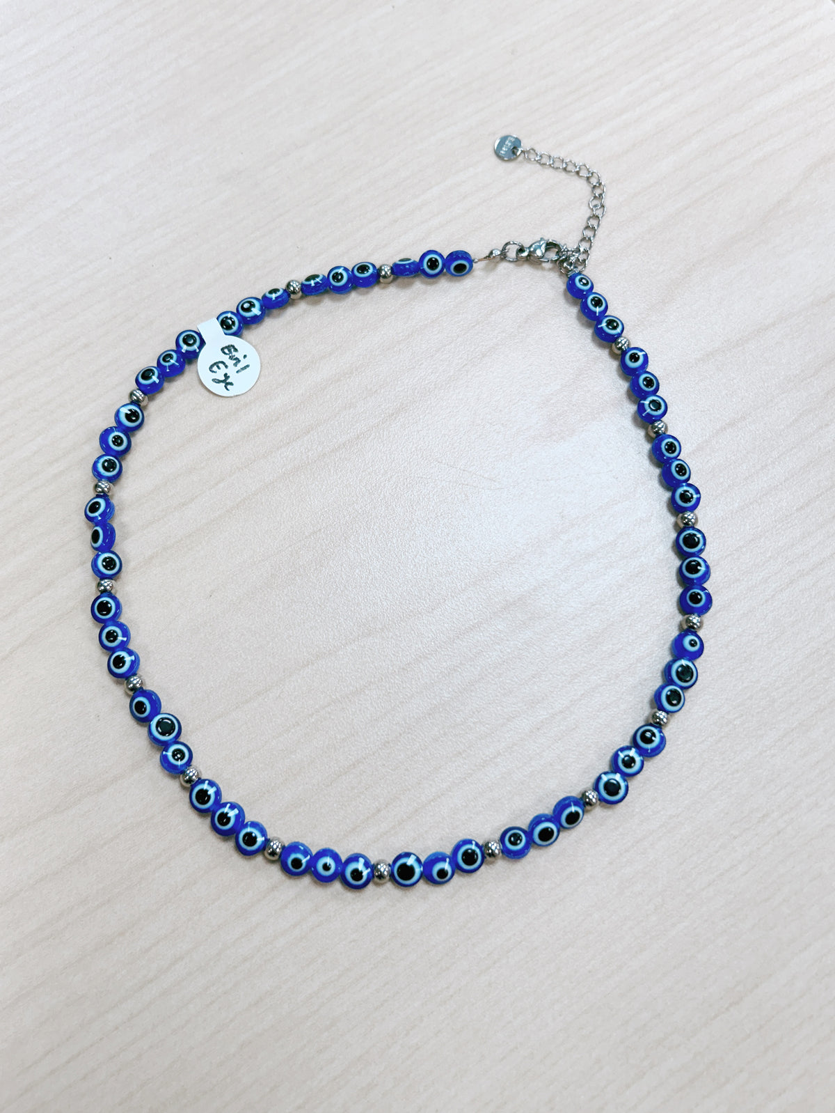 Evil Eye Adjustable Beaded Necklace 6mm