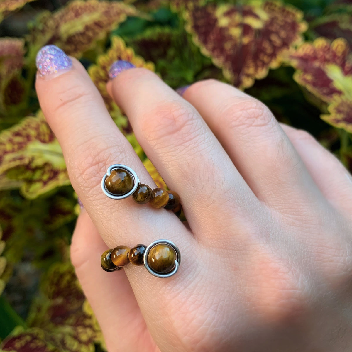 Crystal Beaded Adjustable Rings