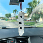 Load image into Gallery viewer, Clear Quartz Point and Tourmaline - Car Hanger
