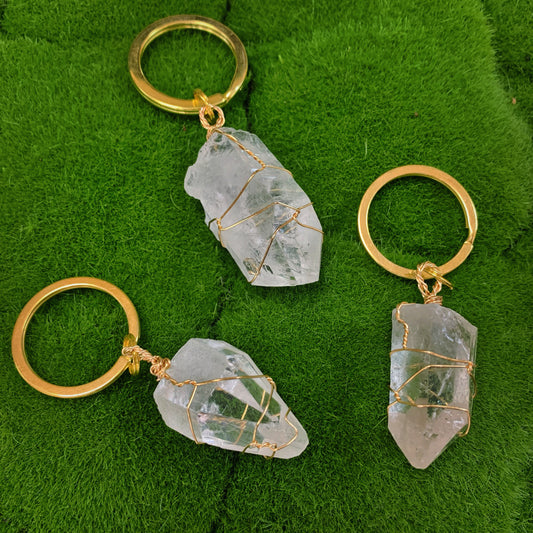 Clear Quartz Keychain