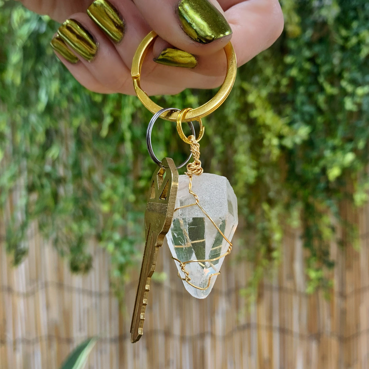 Clear Quartz Keychain
