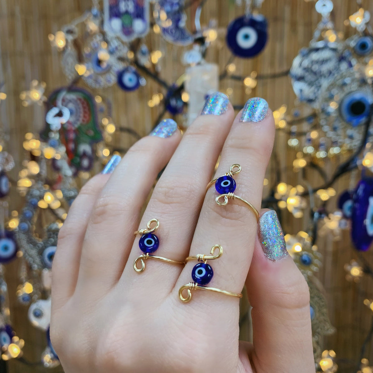 Evil Eye Adjustable Rings