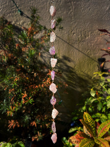 Amethyst and Rose Quartz Wall Hanging 23''