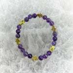 Load image into Gallery viewer, Amethyst and Hamsa Bracelet 6mm
