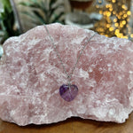 Load image into Gallery viewer, Amethyst Heart - Stainless Steel Necklace
