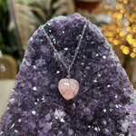 Load image into Gallery viewer, Rose Quartz Heart - Stainless Steel Necklace
