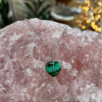 Load image into Gallery viewer, Quality Malachite Heart - Stainless Steel Necklace
