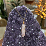 Load image into Gallery viewer, Rose Quartz Double Point - Stainless Steel Necklace
