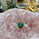 Load image into Gallery viewer, Quality Malachite Heart - Stainless Steel Necklace
