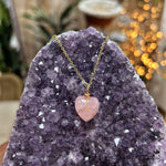 Load image into Gallery viewer, Rose Quartz Heart - Stainless Steel Necklace
