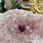 Load image into Gallery viewer, Amethyst Heart - Stainless Steel Necklace
