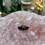 Load image into Gallery viewer, Silver Sheen Obsidian Heart with Wings - Stainless Steel Necklace
