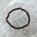 Load image into Gallery viewer, Lava Rock and Male Huayruro Bracelet 4mm
