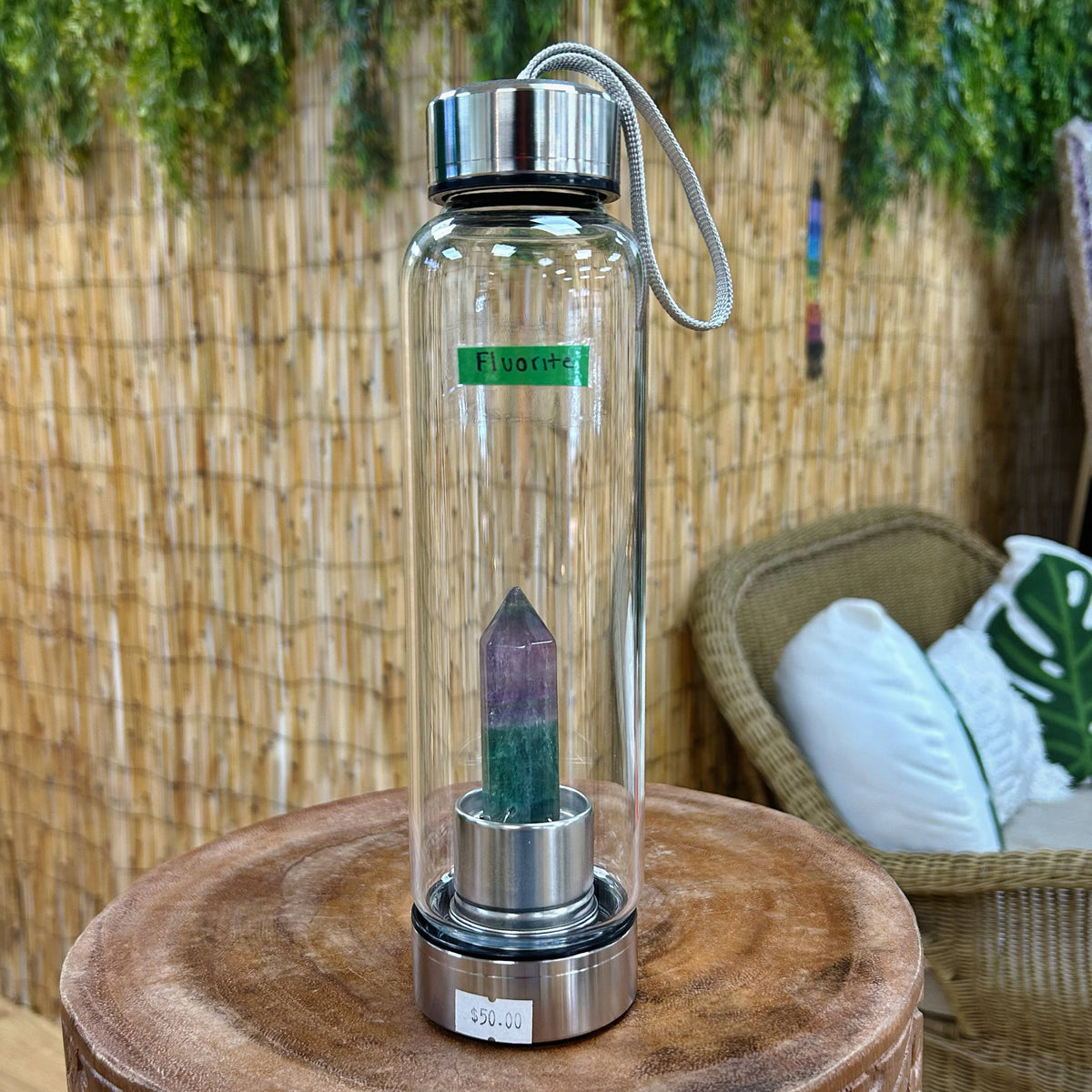 Rainbow Fluorite Water Bottle
