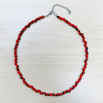 Load image into Gallery viewer, Huayruro Adjustable Beaded Necklace 4mm - Stainless Steel
