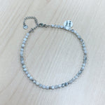 Load image into Gallery viewer, Faceted Moonstone Anklet 4mm - Silver Stainless Steel
