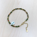 Load image into Gallery viewer, Unakite Anklet 4mm - Gold Stainless Steel
