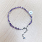 Load image into Gallery viewer, Amethyst Anklet 4mm - Silver Stainless Steel
