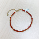 Load image into Gallery viewer, Carnelian Anklet 4mm - Gold Stailess Steel
