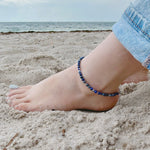 Load image into Gallery viewer, Lapis Lazuli Anklet 4mm - Silver Stainless Steel
