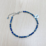 Load image into Gallery viewer, Lapis Lazuli Anklet 4mm - Silver Stainless Steel
