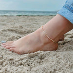 Load image into Gallery viewer, Freshwater Pearl Anklet 3mm - Gold Stainless Steel
