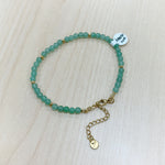 Load image into Gallery viewer, Green Aventurine Anklet 4mm - Gold Stainless Steel
