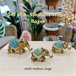 Load image into Gallery viewer, Gold Elephants - Set of 3 - Trinket Boxes
