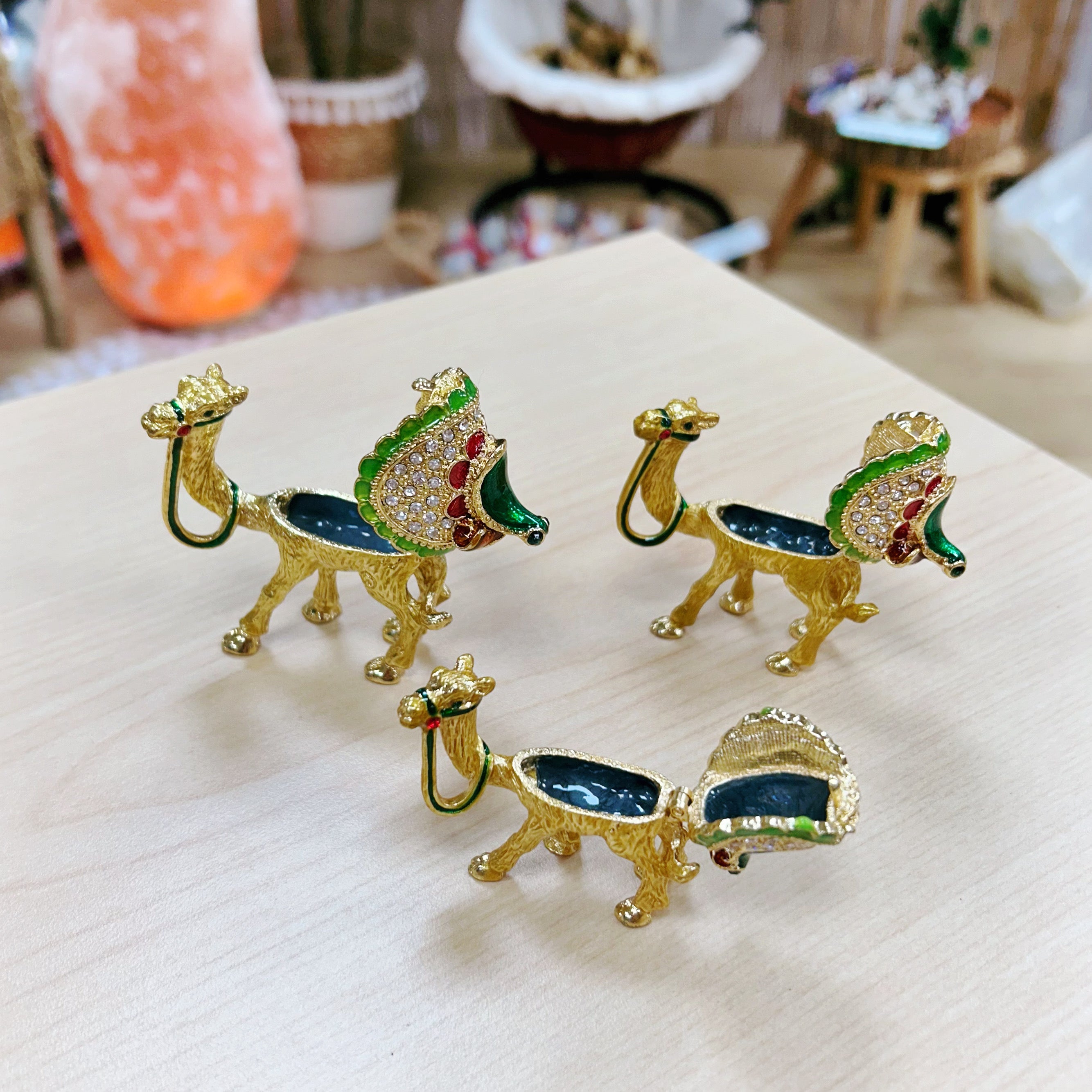 Gold Camels - Set of 3 - Trinket Boxes