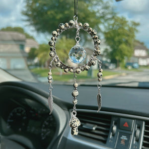 Dalmatian Jasper Dream Catcher Style - Car Hanger