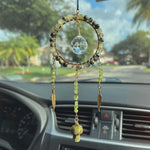 Load image into Gallery viewer, Prehnite, Peridot and Unakite Dream Catcher Style - Car Hanger
