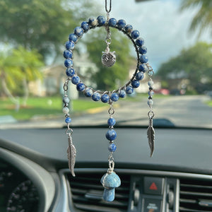 Sodalite and Blue Aventurine Dream Catcher Style - Car Hanger