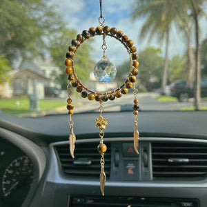 Tiger Eye Dream Catcher Style - Car Hanger