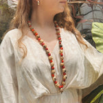 Load image into Gallery viewer, Female Huayruro and Bombona Seeds Long Necklace
