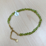 Load image into Gallery viewer, Peridot Free Form Anklet 5mm to 6mm - Gold Stainless Steel
