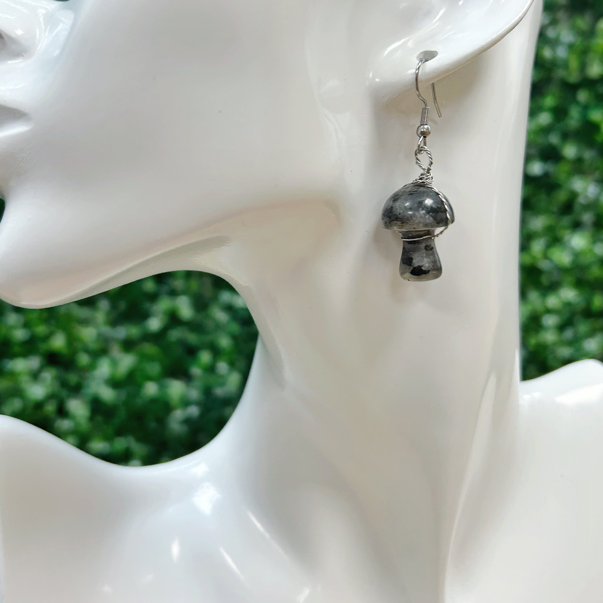 Crystal Mushroom Earrings - Stainless Steel