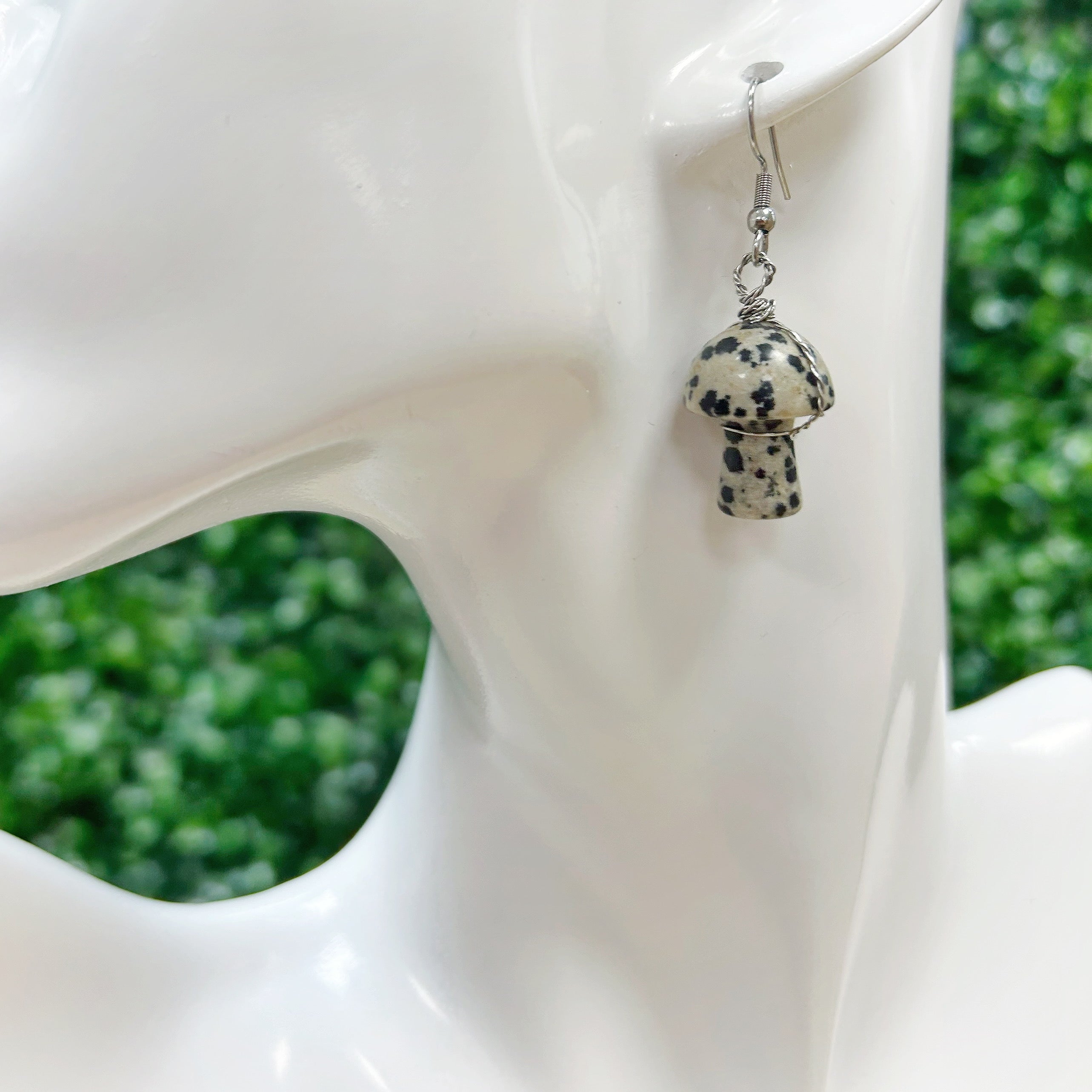 Crystal Mushroom Earrings - Stainless Steel