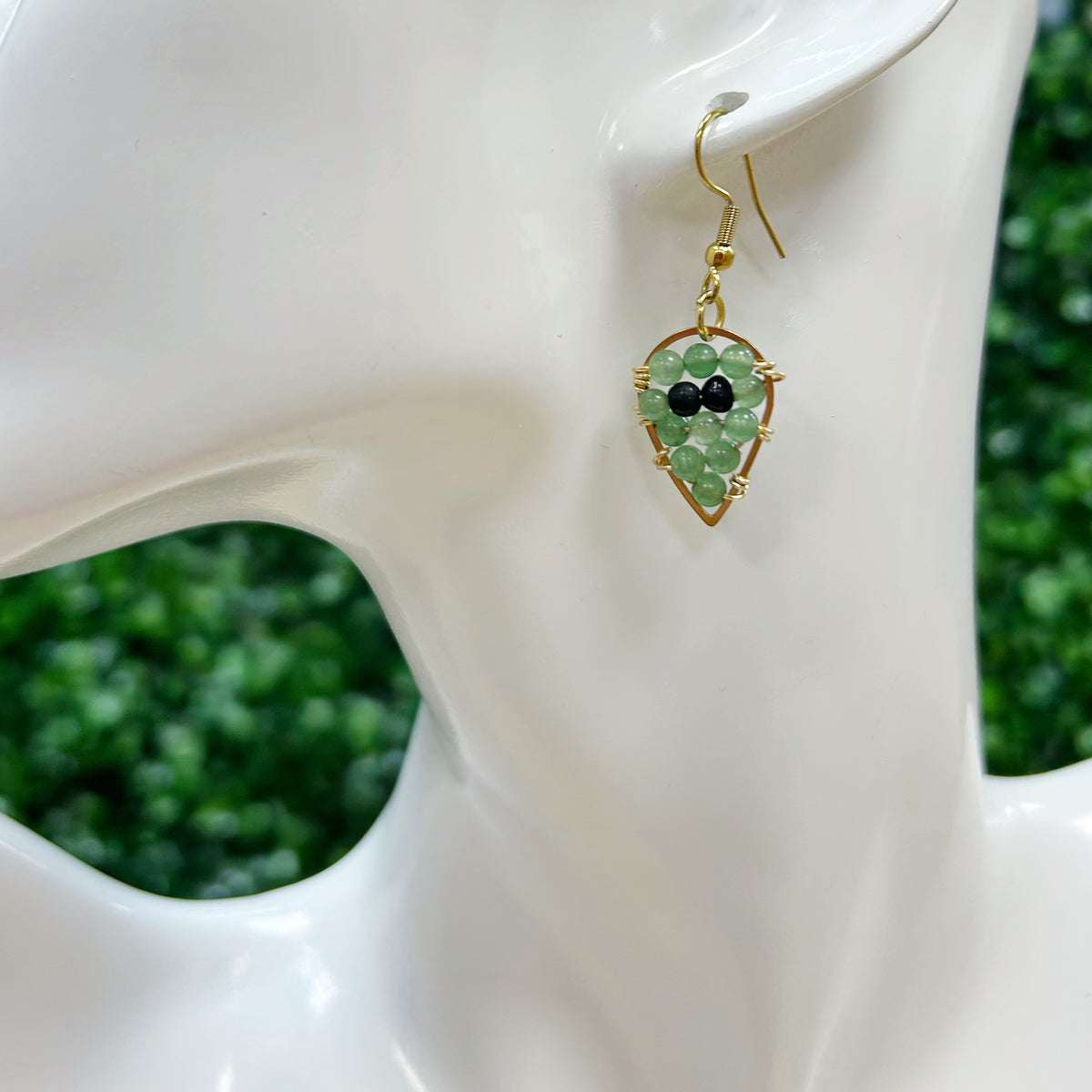 Aventurine Allien Gold Earrings