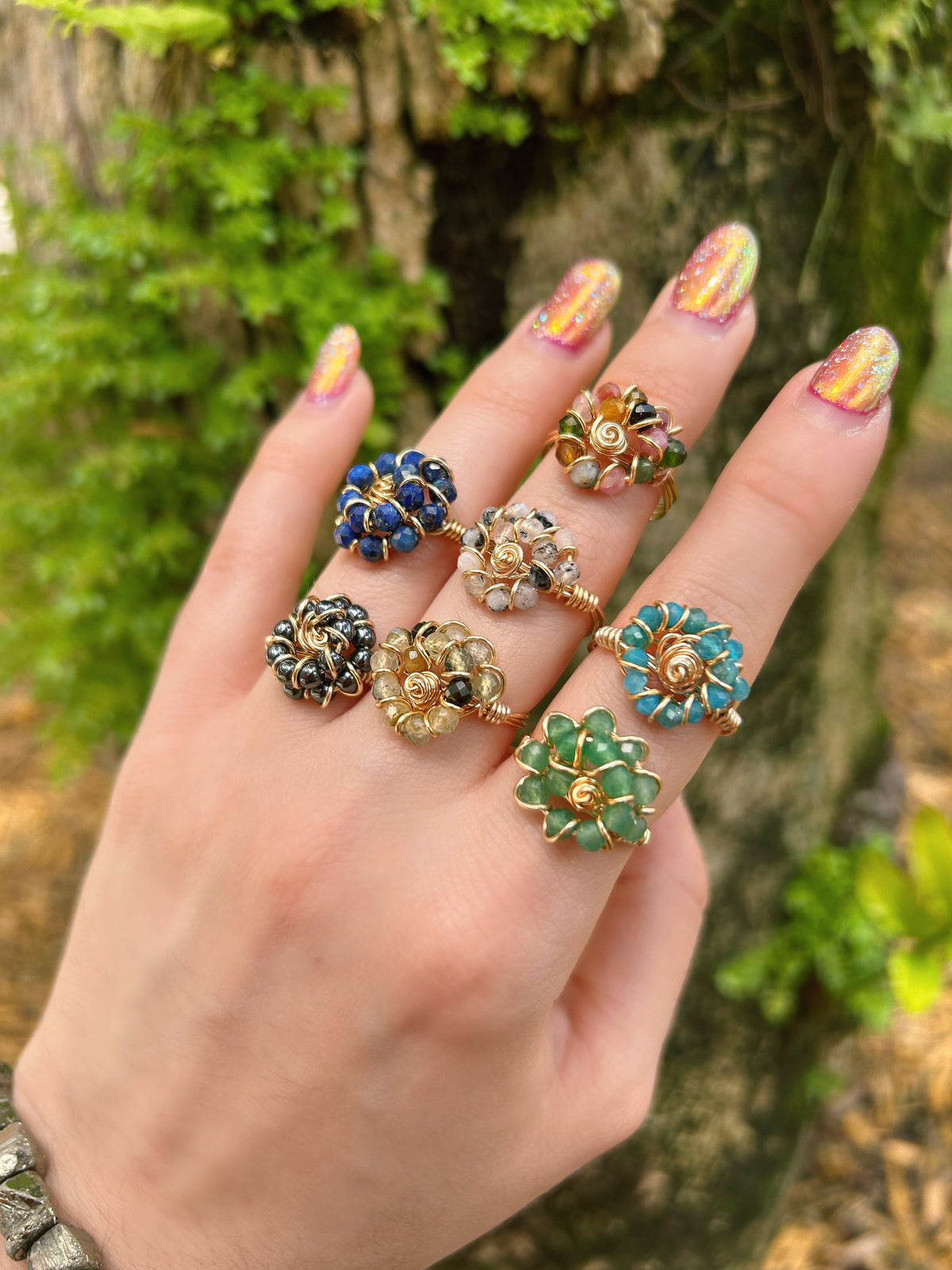 Crystal Rose Rings