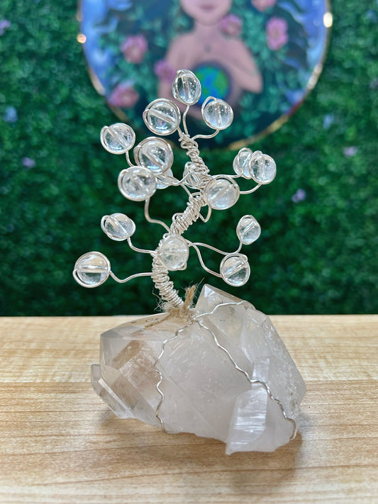 Clear Quartz Tree - Silver