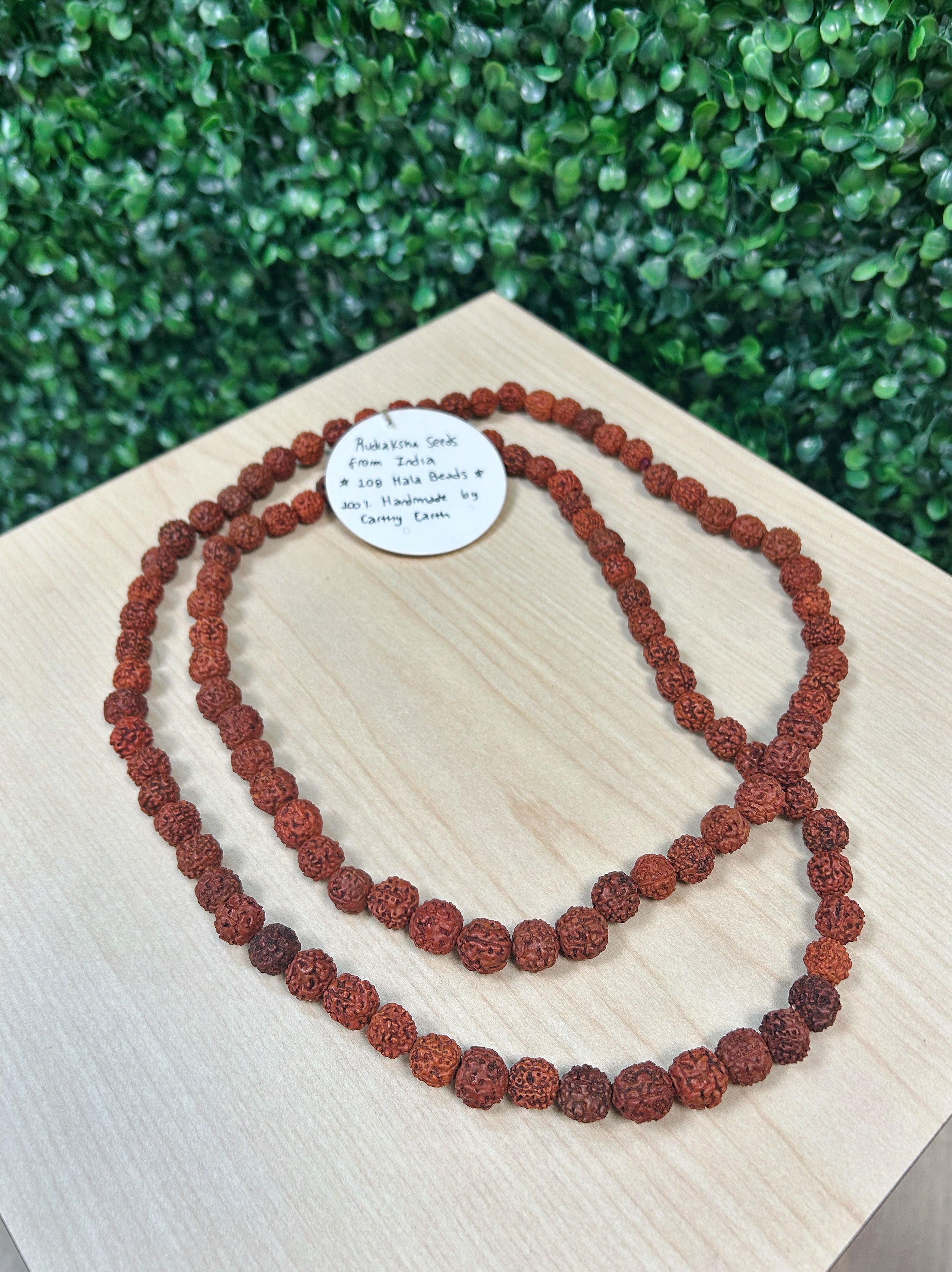 108 Mala Bead Necklace - Rudraksha Seeds from India