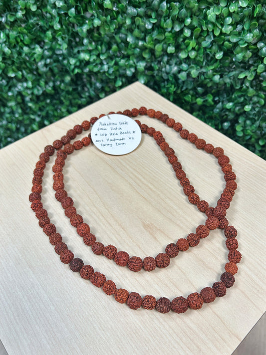 108 Mala Bead Necklace - Rudraksha Seeds from India