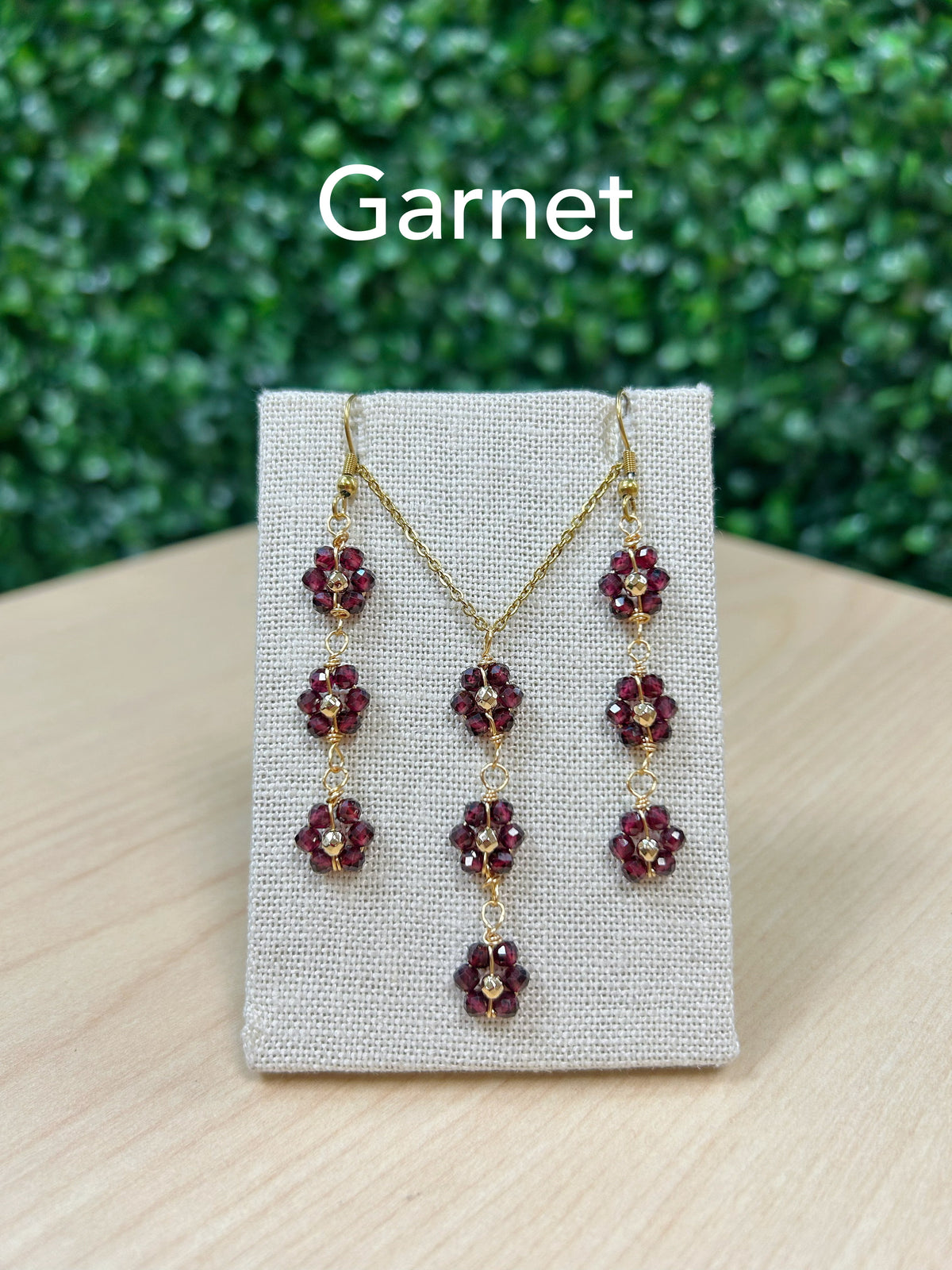 Dainty Flower Earrings and Necklace Set
