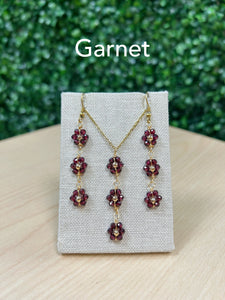 Dainty Flower Earrings and Necklace Set