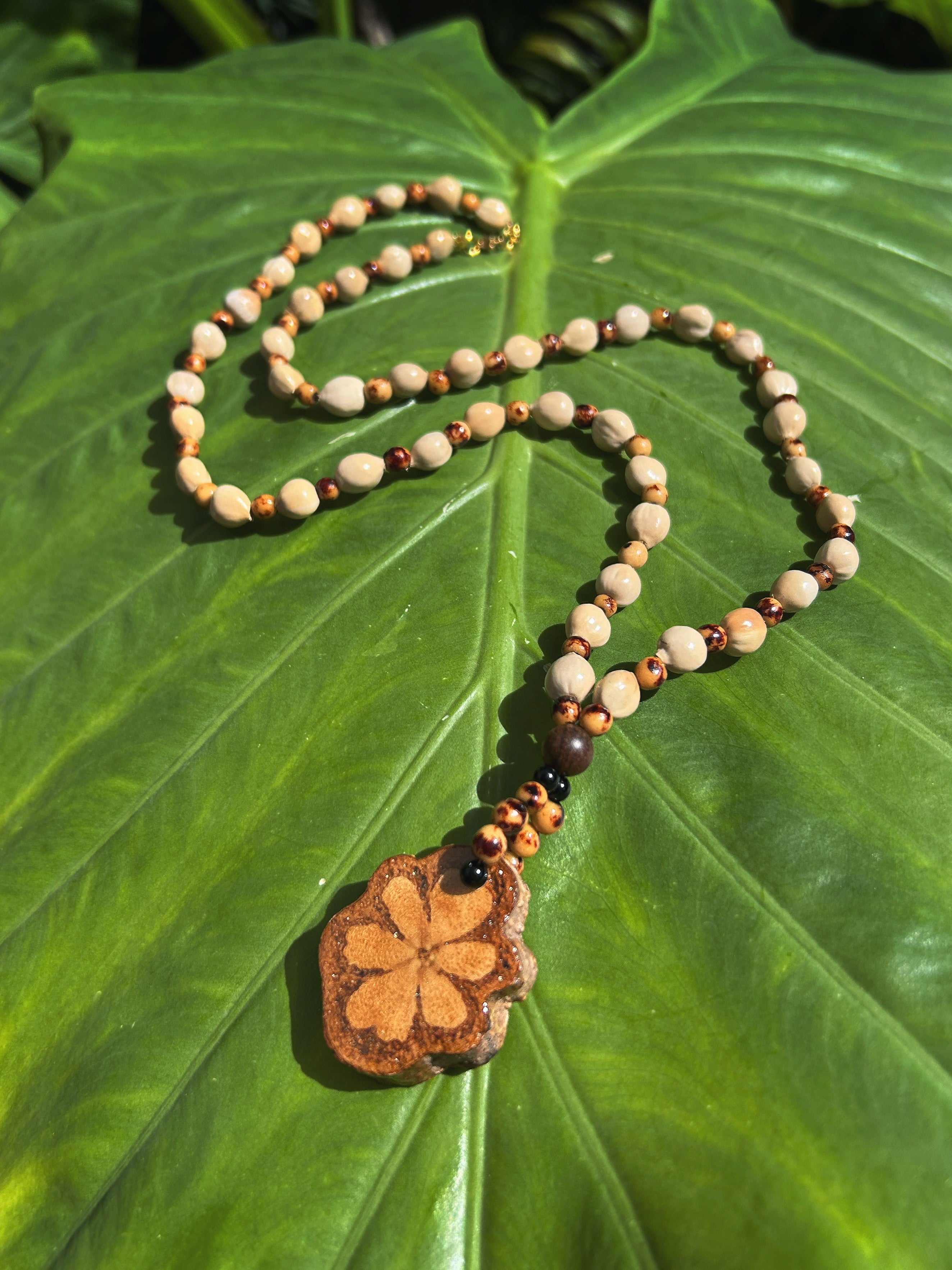 Sacred Ayahuasca with Açaí and San Pedro Seeds - Long Necklace