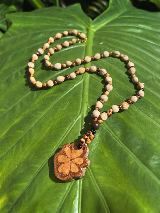 Sacred Ayahuasca with Açaí and San Pedro Seeds - Long Necklace