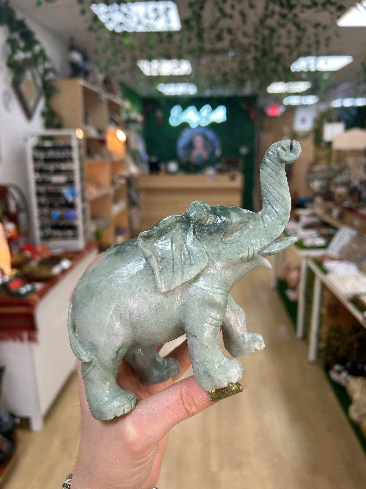Lushan Jade Elephant - 6”x4”