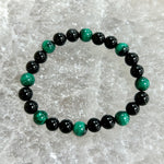 Load image into Gallery viewer, Authentic Malachite and Obsidian Bracelet 8mm
