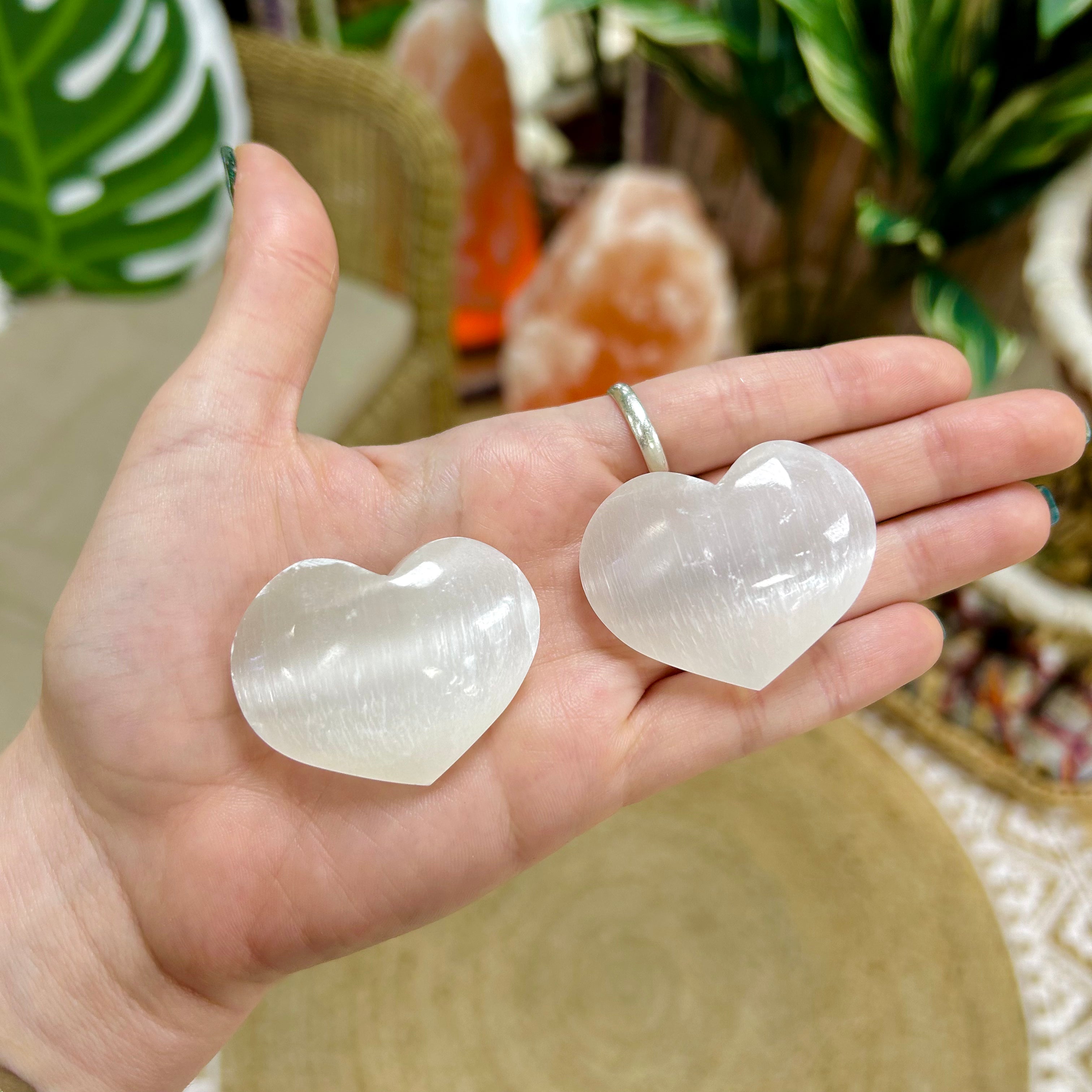 Selenite Puffy Heart 1.5''